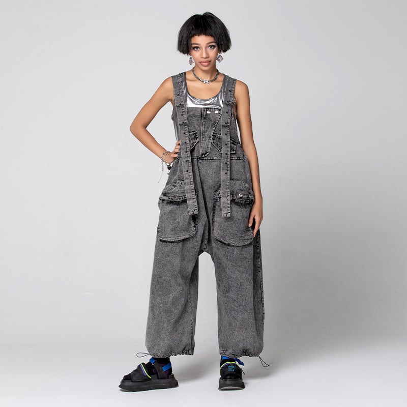 Oversized Denim Overalls