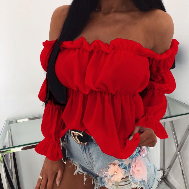 Off-Shoulder Long Sleeve Top