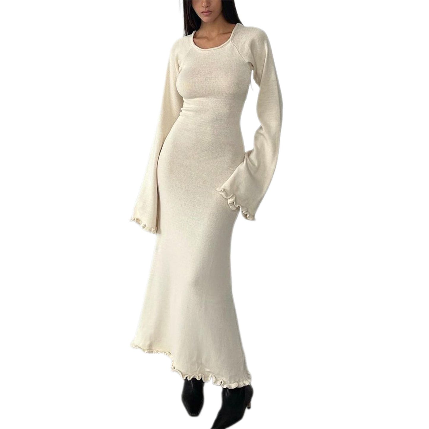 Backless Knitted Long Dress for Women