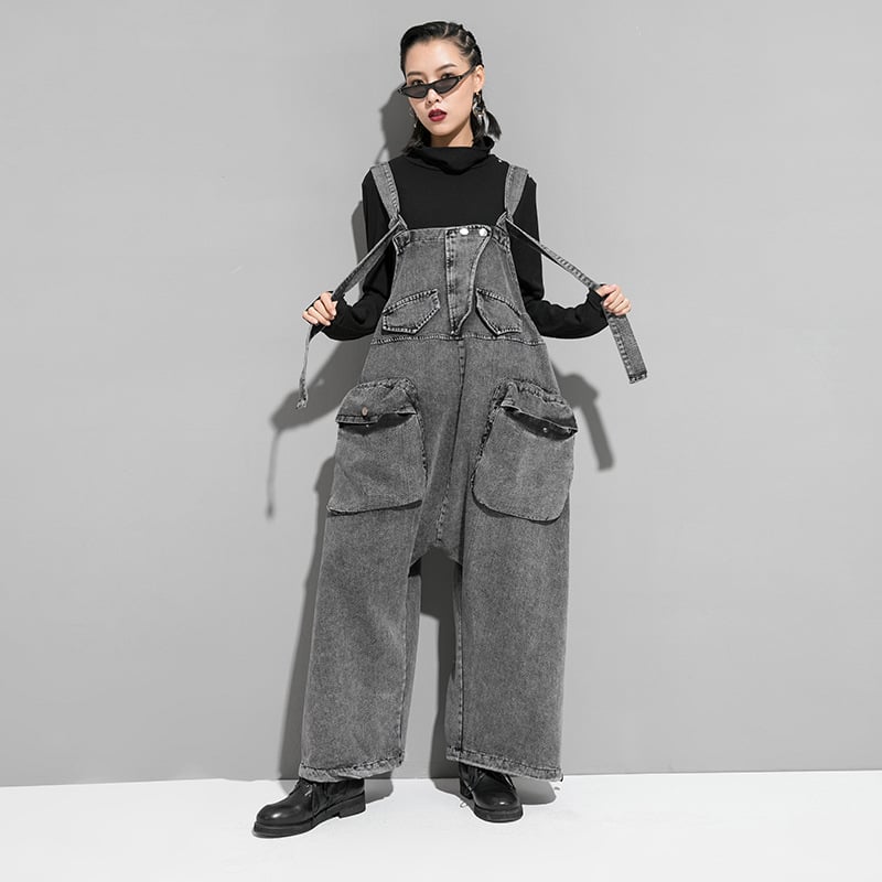 Oversized Denim Overalls