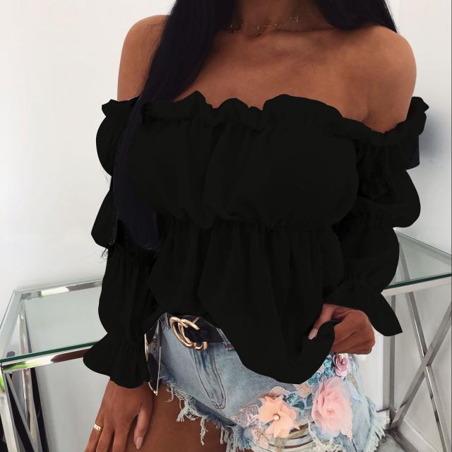 Off-Shoulder Long Sleeve Top
