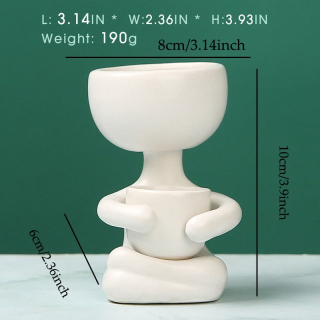 Creative Ceramics Little People Body Art Flower Pot