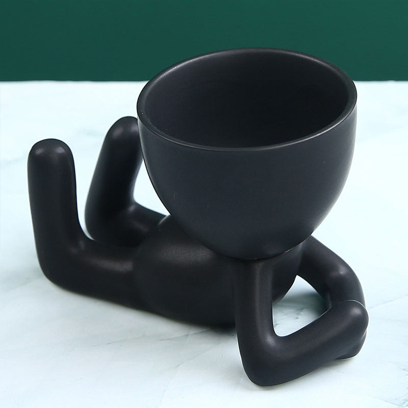 Creative Ceramics Little People Body Art Flower Pot