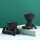 Creative Ceramics Little People Body Art Flower Pot
